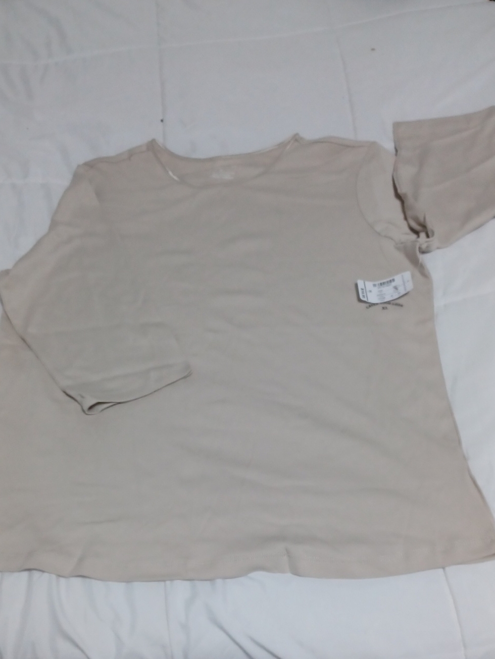 Christopher & Banks Beige  Short-Sleeve Tee